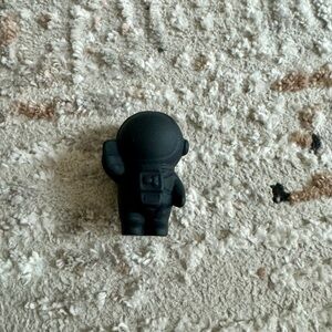 Natural Obsidian Stone Carved Black Astronaut Figurine